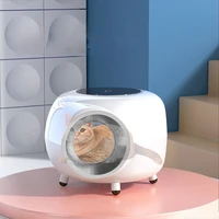large fully enclosed cat litter box record player shape splash proof cat kitten toilet deodorant cat potty sandbox cats supplies