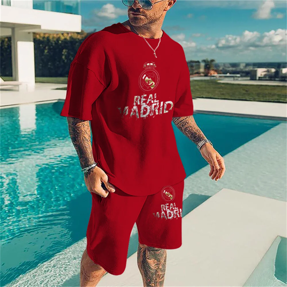 

Men's Summer Fashion Sportswear 3D Printed T-shirt Shorts Casual Breathable Comfortable 2-piece Set Fashion Novel Clothing