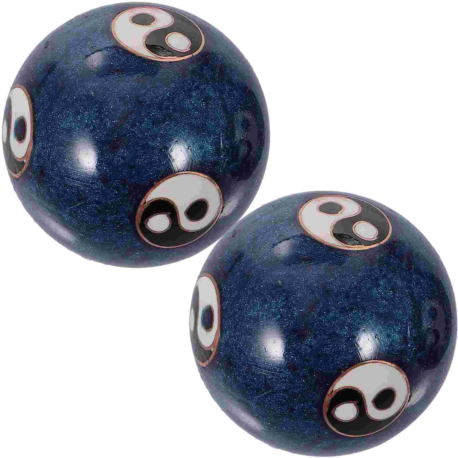 

Эмалированные китайские шарики Tai Chi с рисунком, голубые здоровые шарики для упражнений, массажные шарики, снятие стресса, упражнения для рук, 1 комплект