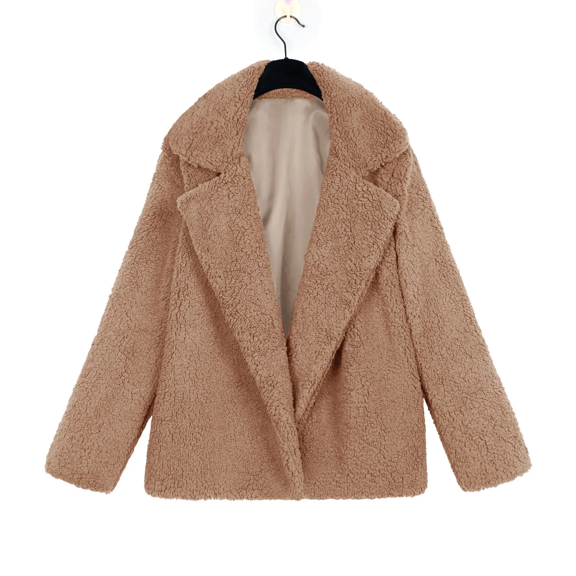 Women's Leather Fur Coat Faux Cashmere Coat Faux Fur Coat