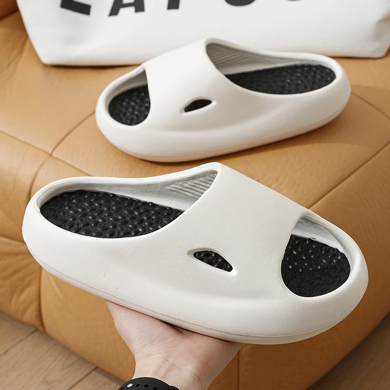 

Тапки унисекс на толстой платформе, Нескользящие, Эва, мягкая подошва, для дома и ванной комнаты, пляжная обувь для мужчин и женщин