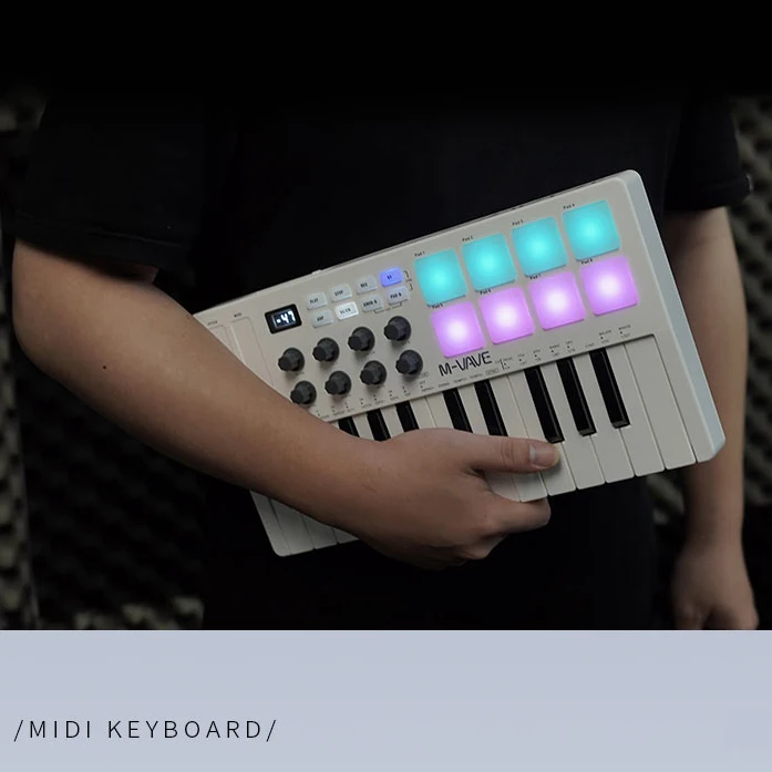 M-VAVE 25-клавишная перезаряжаемая беспроводная MIDI-клавиатура управления