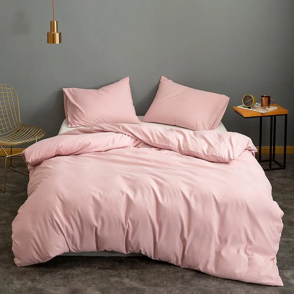 

1pc Quilt Cover Pink Bed Cover for Girls Solid Color pościel 200x220 Duvet Cover King Size (pillowcase need order )