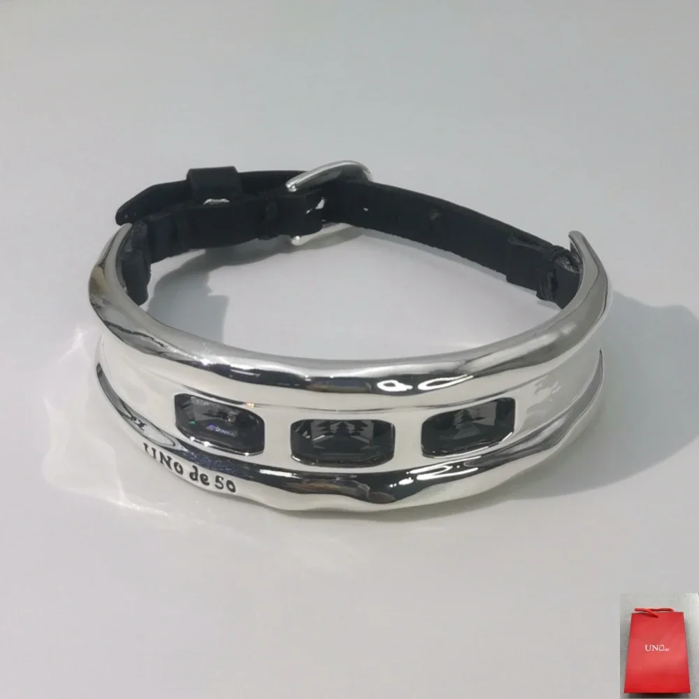 Роскошные 2024 новые испанские ювелирные изделия UNOde сексуальный серый браслет с