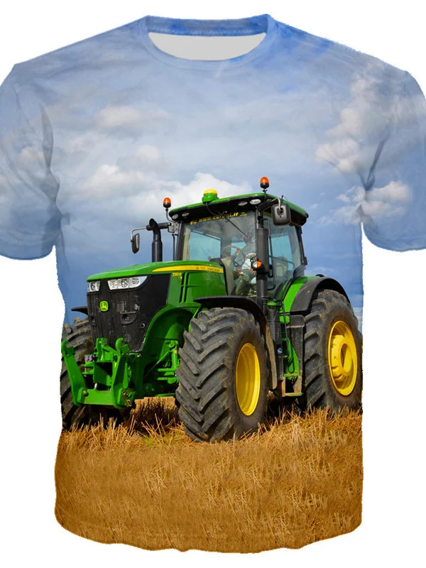 

Summary 3d Print car Tractor T shirt But HIP Hop Random Street clothes boy T-Shirt man Breathable. circular neck Tshirt Great.