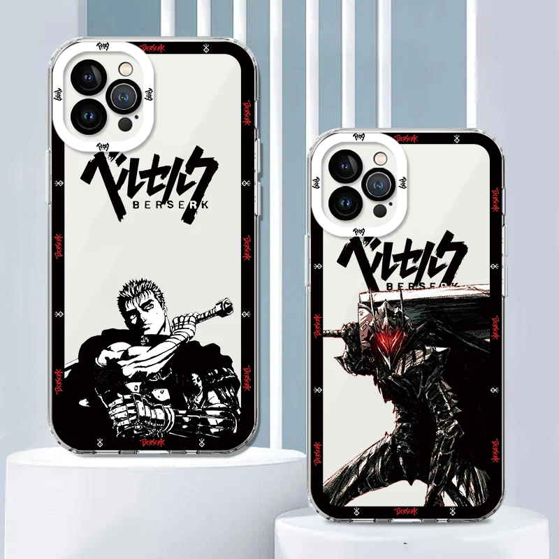 Чехол для телефона Berserk с аниме Apple iPhone 15 14 13 12 mini 11 XS XR X 8 7 Pro Max прозрачный чехол