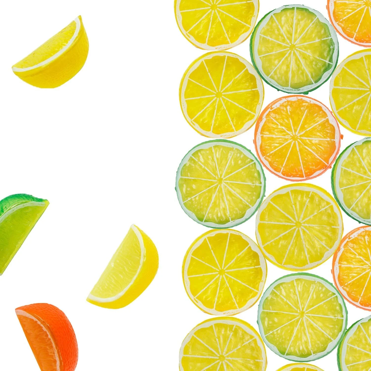 

45pcs Artificial Lemon Slices Fake Lemon Block Orange Slices Nuggets For Home Kitchen Bar Decoration Artificial Fruit