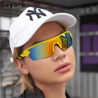 boyarn luxury brand design colorful bicycle riding sunglasses mens fashion outdoor sports wind proof one piece sunglasses women