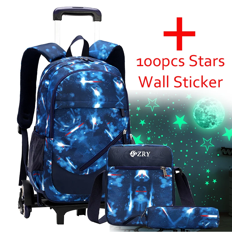 

Kid's Backpack on Wheels Schoolbag Kids Backpacks School Trolley Backpack for Boys Wheeled Travel Rolling Luggage Schoolbag