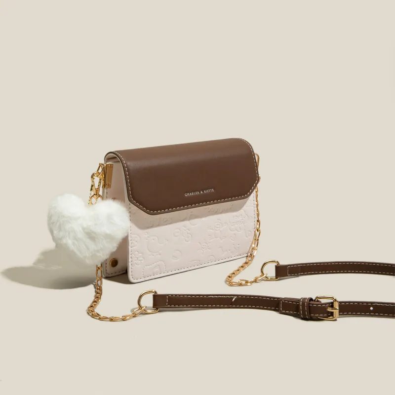 

Maxdutti 2022 French Style Chain Bag Vintage Patchwork Leather Messenger Bag Fashion Casual Shoulder Bag Commuter Bag Women