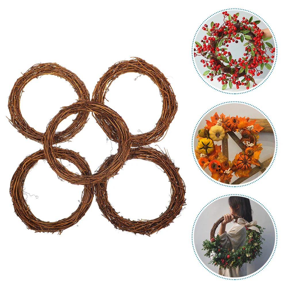 

Rattan Garland Wreath Ring Floral Frame Accessory Circle DIY Rings Wall Hanging Flower Accessories