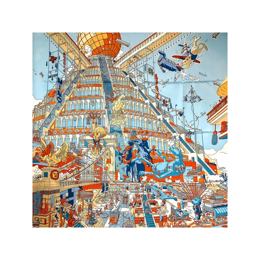 Роскошный шелковый шарф 90*90 роскошные дизайнерские брендовые шелковые шарфы