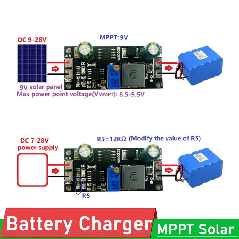 

DYKB 9V 12V 18V MPPT Solar Controller Battery Charger Module 1A 3.2V 3.7V 3.8V 7.4V 11.1V 14.8V LiFePO4 Li-ion Lithium Charging