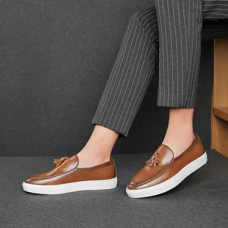 

Leather Sneakers Schoe Dress Shoes Men Dropshipping Luxury Shoes Man Casual Sapatenis Moccasins Tennis Luxury Brand 2023 Tennis