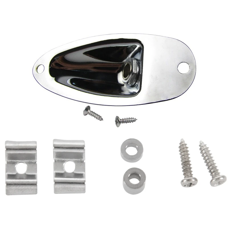 

HOT 1 Set Pure Vintage String Tree Kit & 1 Pcs Boat Guitar Jack 1/4 Inch Input Output Jack Plate Socket 6.35Mm Chrome Silver For