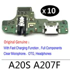 10 шт., оригинальное зарядное устройство с USB-портом, док-разъем, зарядная плата, гибкий кабель, микрофон для Samsung A20S, A207, A207F, A10s, A105F