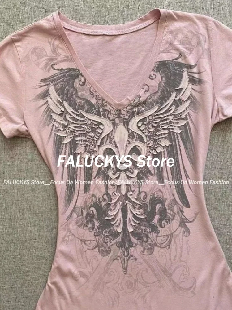 Женская укороченная туника с V-образным вырезом и коротким рукавом