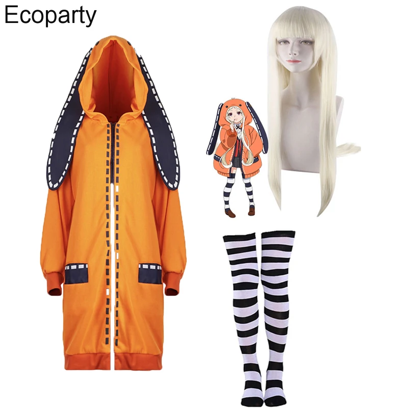 

Женский костюм для косплея аниме Yomoduki Runa, оранжевое пальто с капюшоном, куртка на молнии, пальто, Аниме Костюм для косплея, одежда, 2022