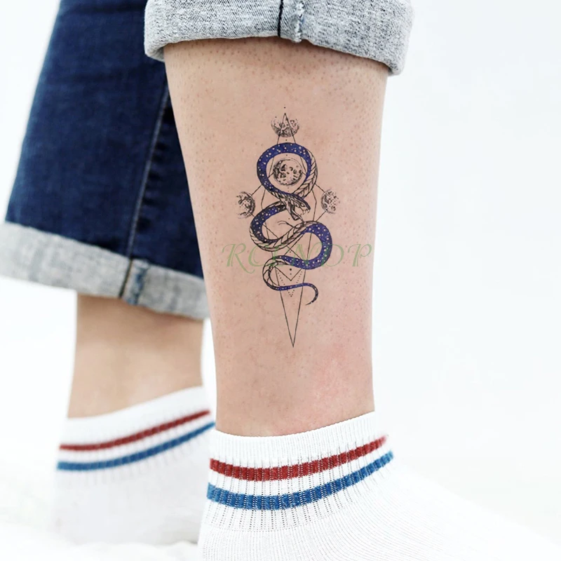 

Waterproof Temporary Tattoo Sticker Snake Planet Tatto Stickers Flash Tatoo Arm Hand Leg Fake Tattoos for Kids Men Women