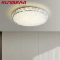 modern luxury round ceiling lamp crystal led light fixture for living room bedroom indoor master lighting stainless steel lustre
