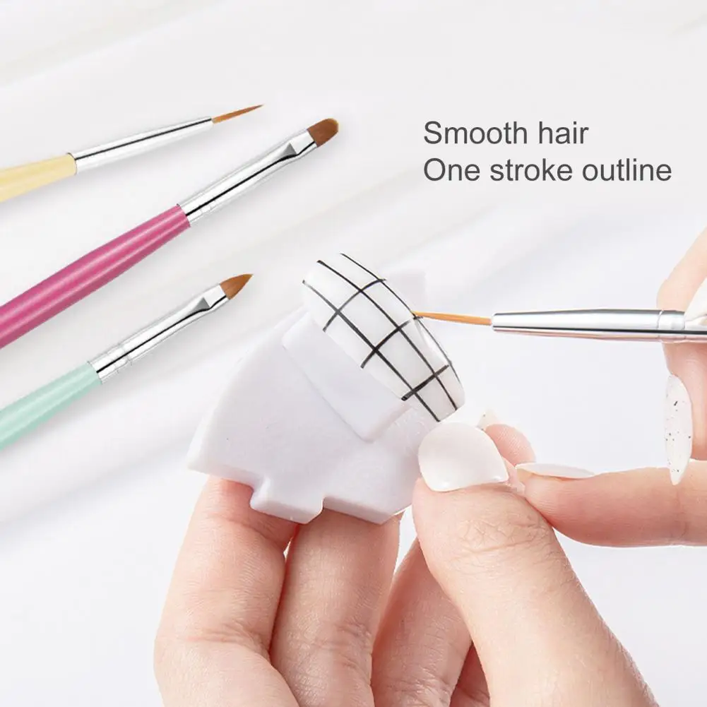 6 шт. ручка для ногтей лайнер нейл-арта кисть однотактный контур компактный
