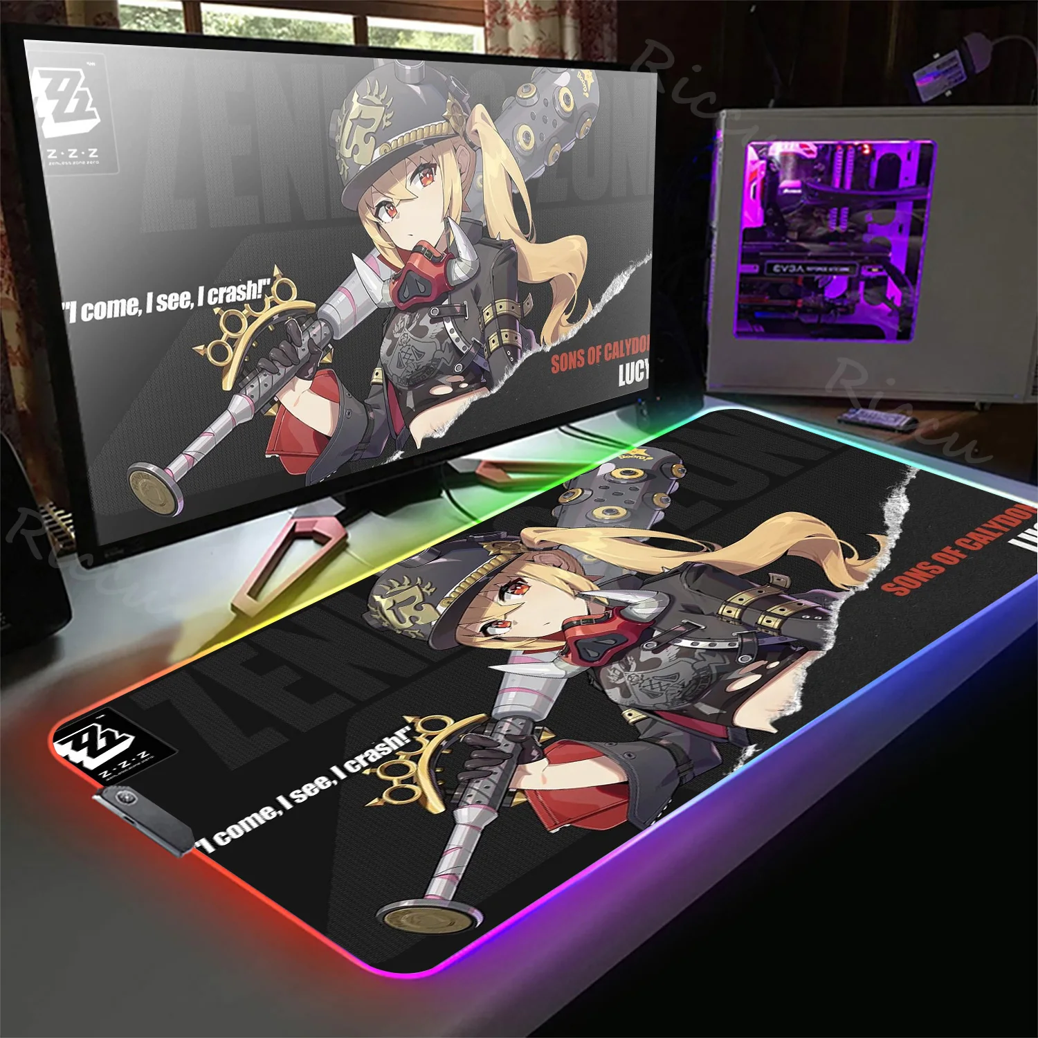 RGB игровой популярный Zenless Zone Zero коврик для мыши большой классный Настольный