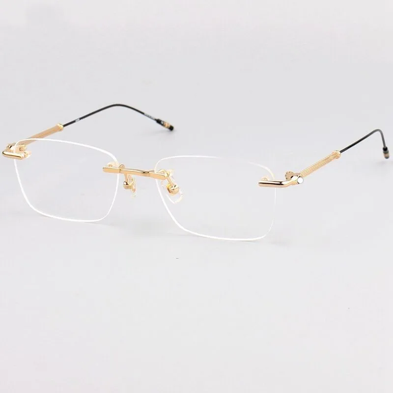 

2022 Luxury Brand Men's Business Frameless Myopia Prescription MB Glasses 0038 Women's Fashion Simple Reading Eye Frame