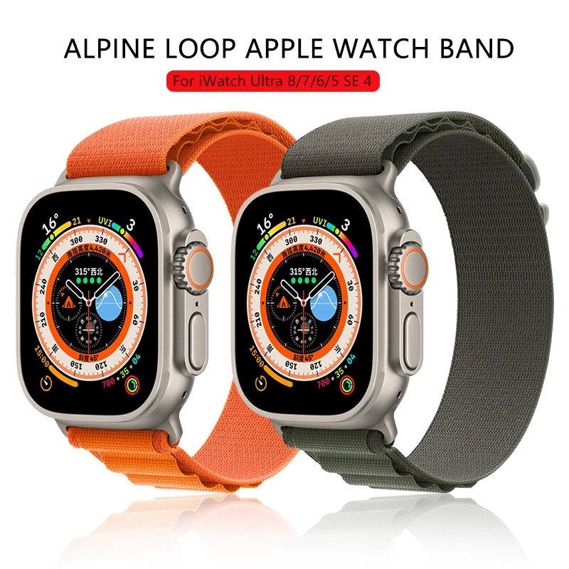 

Alpine Loop Strap for Apple Watch Bands 44mm 40mm 45mm 41mm 42mm 38mm 49mm 40 44 45 mm Bracelet iWatch Series Ultra 7 6 3 SE 8