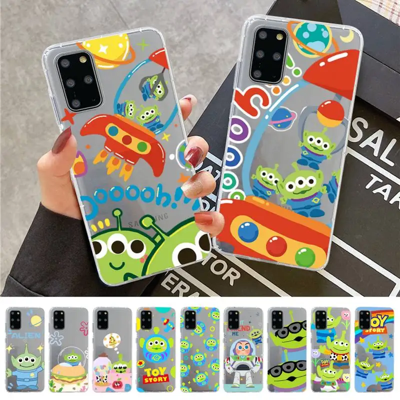 

Disney Toy Story Alien Phone Case for Samsung S20 S10 lite S21 plus for Redmi Note8 9pro for Huawei P20 Clear Case