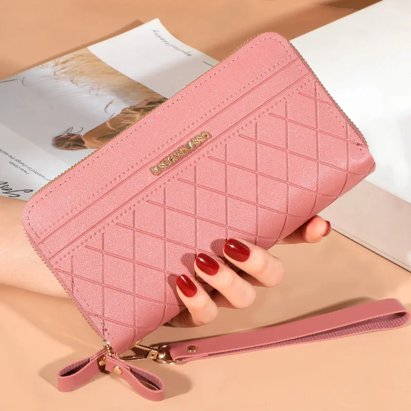 

Long Women's Wallet Female Purses Tassel Coin Purse Card Holder Wallets Double Zipper Pu Leather Clutch Luxury Money Phone Bag