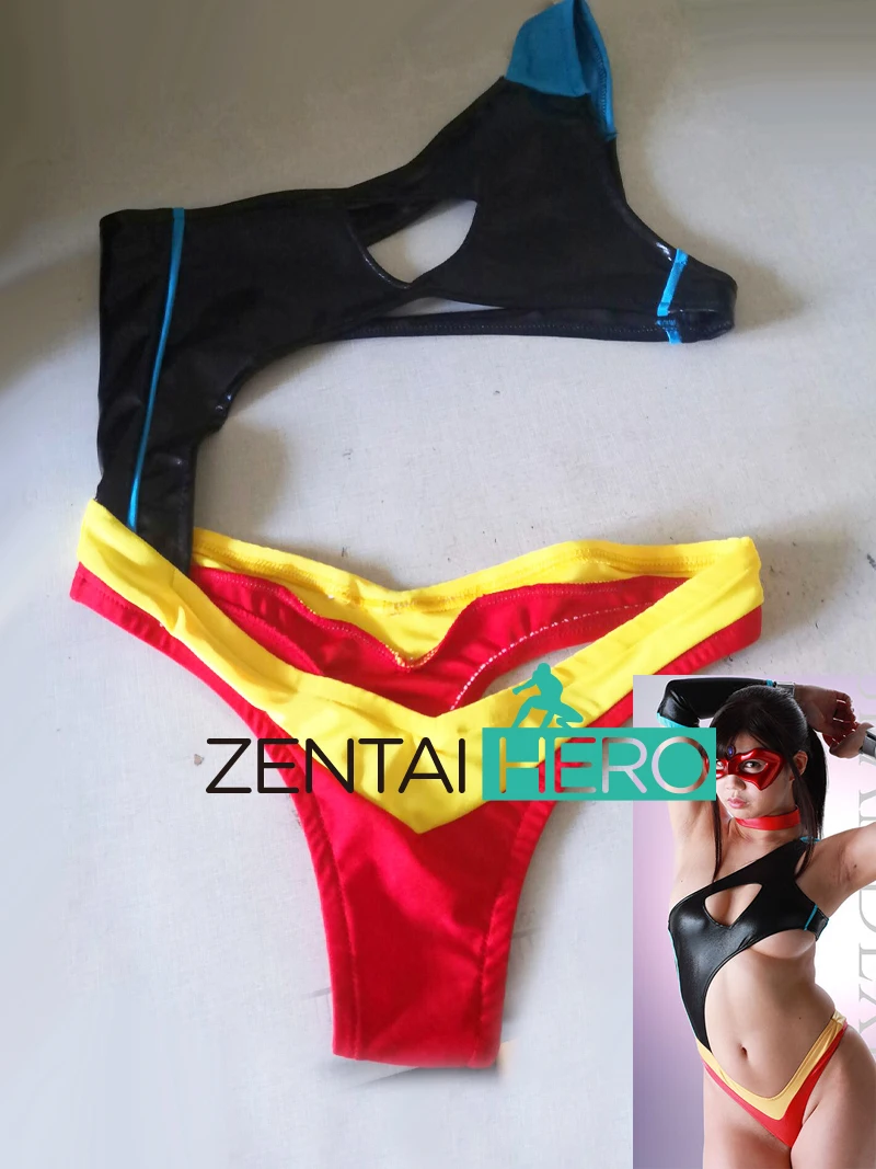 Супергероин женский Фетти сексуальный красный/зеленый Женский Герой Zentai костюм