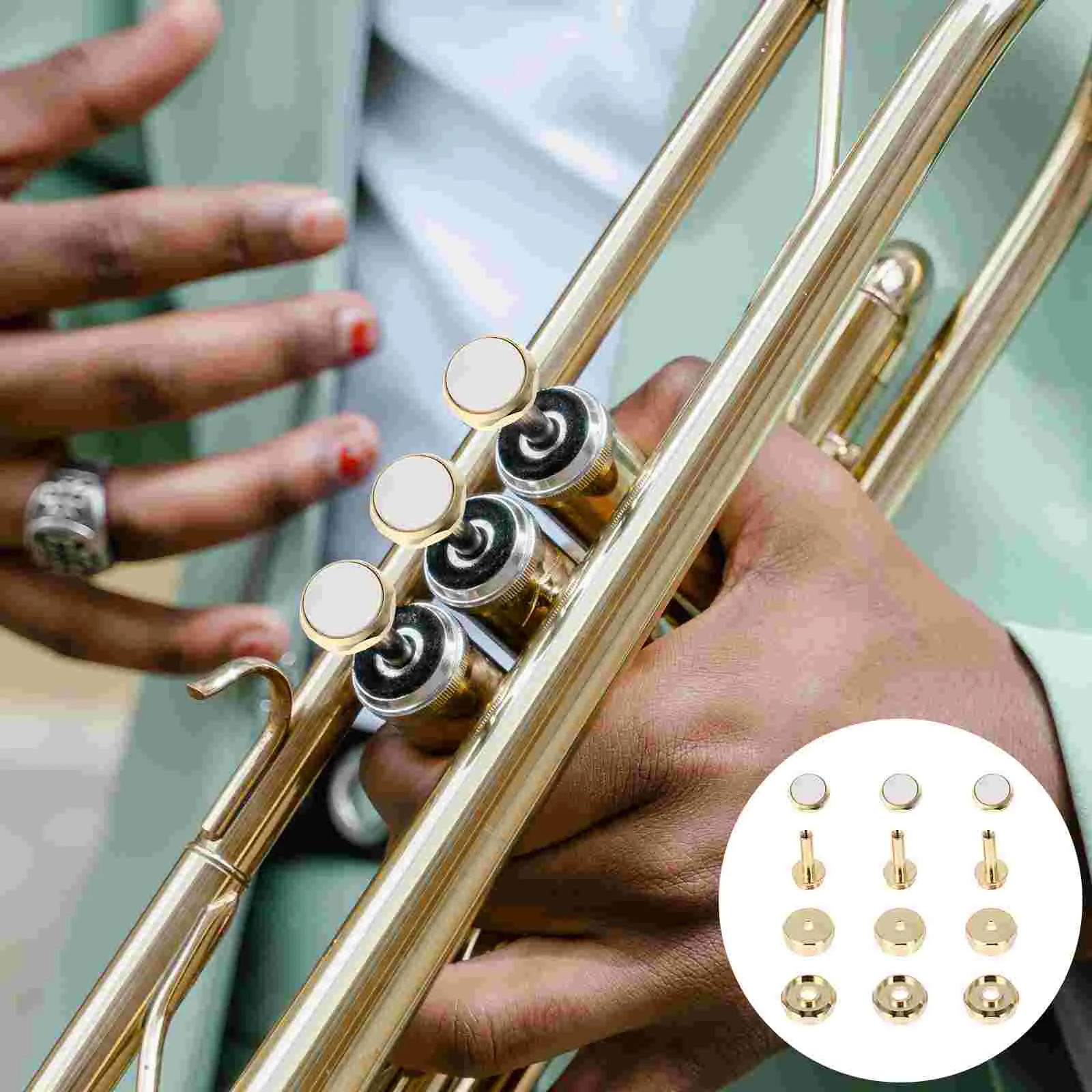 

Small Button Music Stuff Musical Instrument Buckle Trumpet Snap Piston Copper Creative Press Cover Tool Accessory Accessories