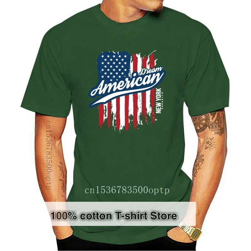 

Dream American Flag New York Men's Tee New Fashion Men'S T-Shirt Tee Shirt Homme T Shirt Men Funny 2018 Latest