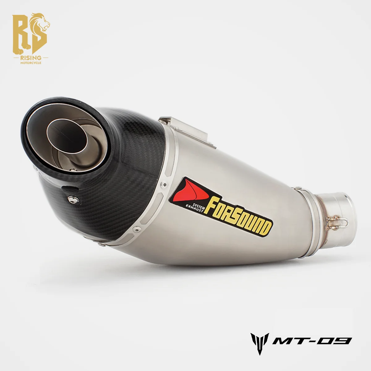 Фото Подходит для Yamaha MT-09, модифицированная полная выхлопная труба, нижняя часть выхлопной трубы FORSOUND, глушитель обратного давления из углеродного волокна, 2016-2020 №2