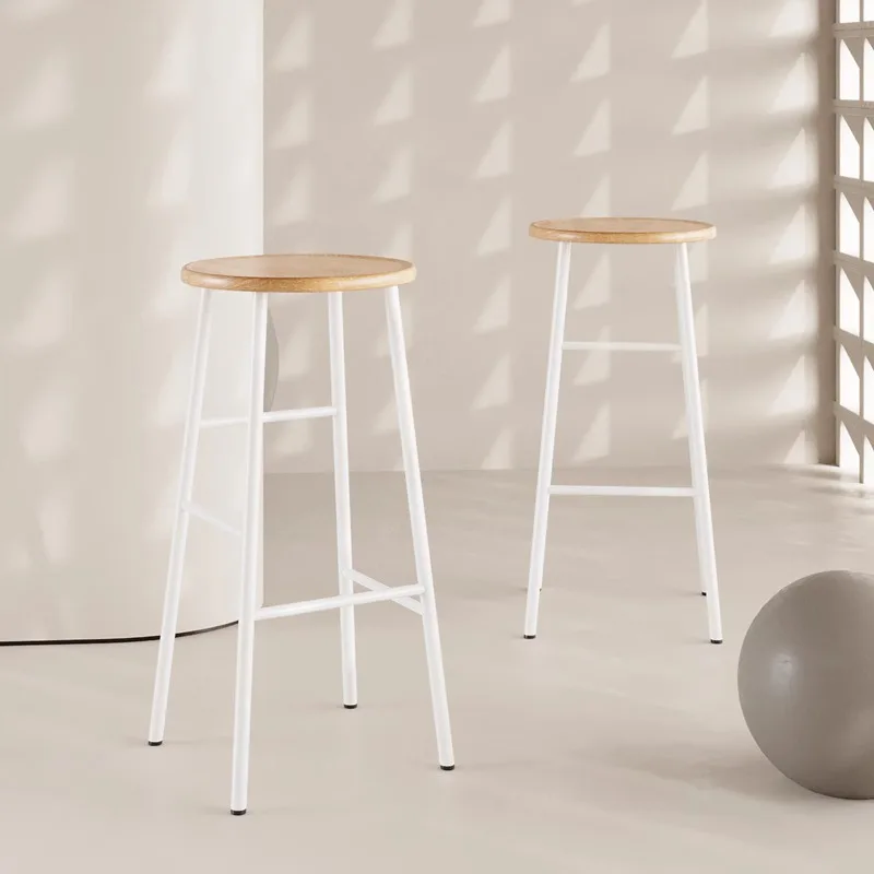 Деревянные обеденные черные барные стулья минималистичные современные высокие