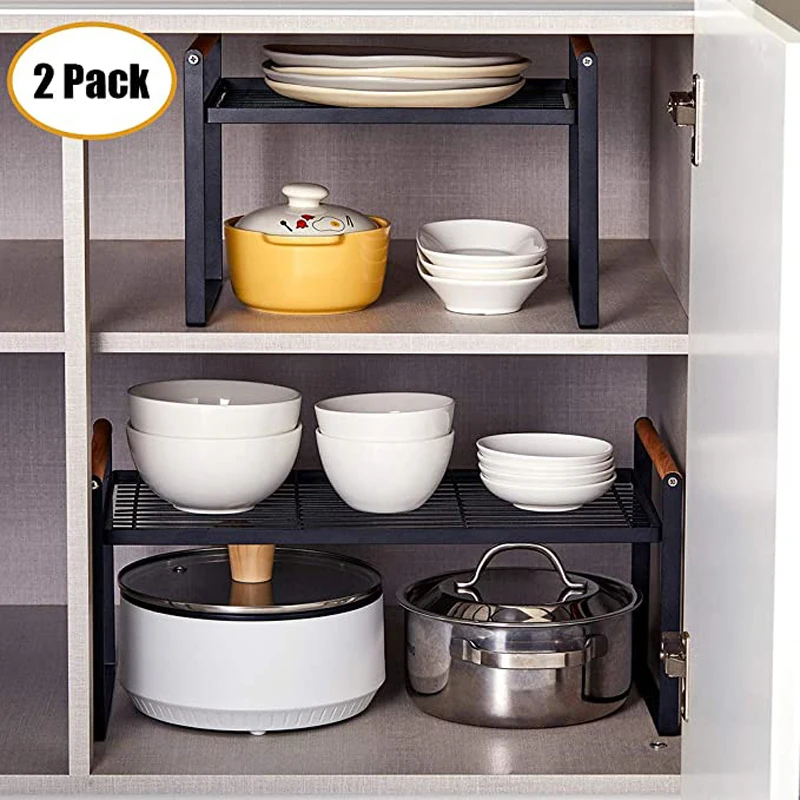 hgyze wide shelf organizerstackable countertop shelf with space saving organizer for cupboard cabinet and kitchen storage wall free global shipping