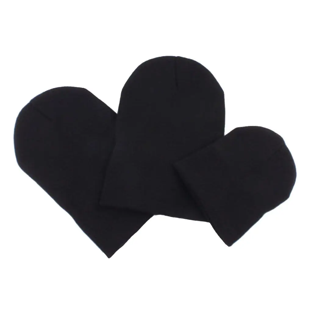 

3PCS Parents Child Hat Soft Cotton Solid Color Knit Cap Mother Father Baby Family Warm Beanie Bonnet