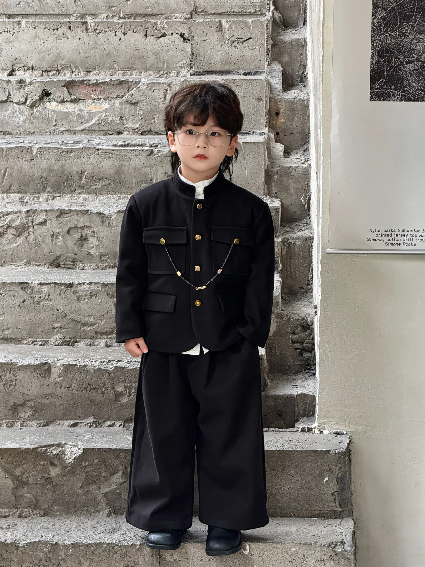 Новый хлопковый мини-костюм в китайском стиле детский костюм Чжуншань комплект