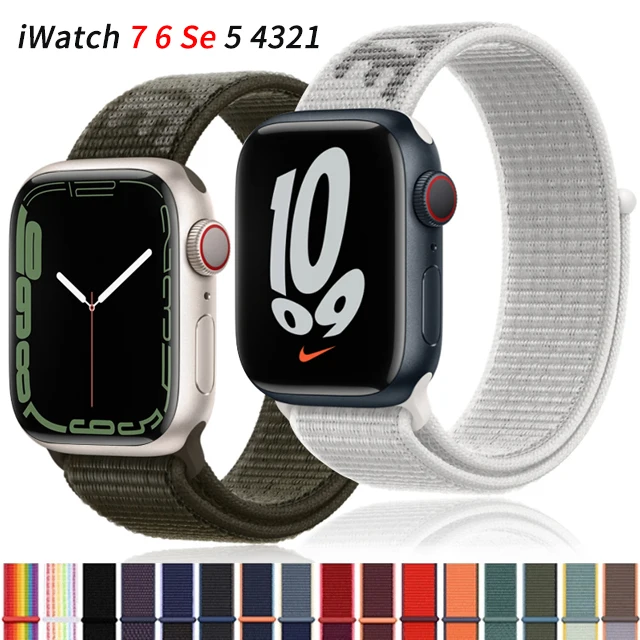 

Nylon Loop Strap for apple watch band 45mm 41mm 44mm 40mm 38mm 42mm bracelet belt correa sport Watchband iWatch serie 4 5 6 se 7