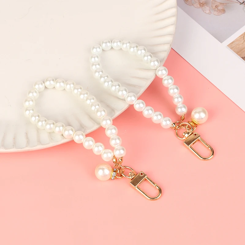 

Модные ювелирные изделия, цветная цепочка для ключей с жемчугом, брелки для ключей для рюкзака, подвески для ключей, брелоки, аксессуары, бре...