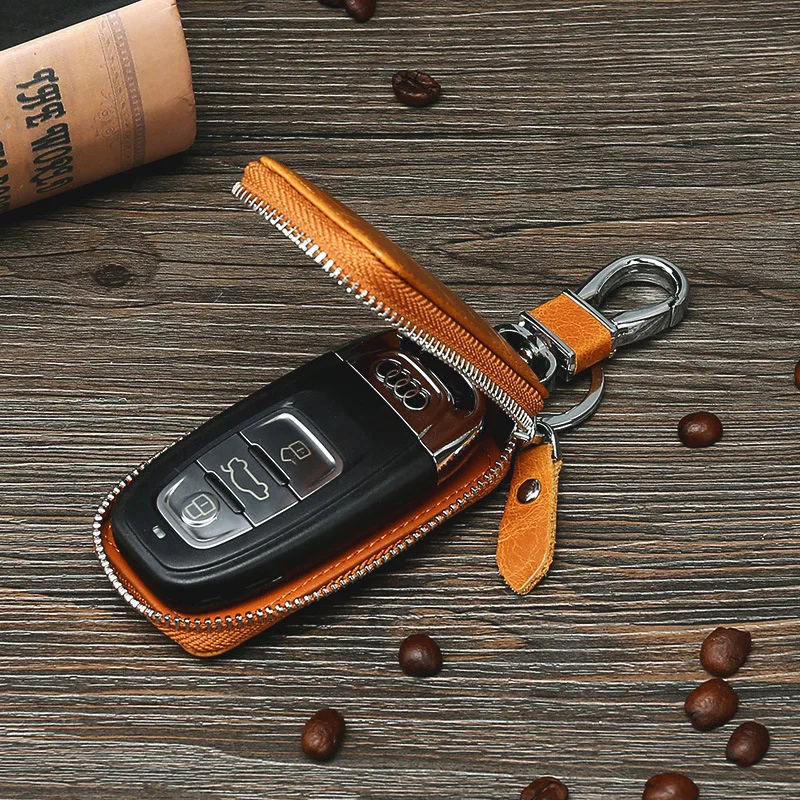 Genuine Leather Motor Vehicle Key Case European and American Retro Waist Hanging Men's First Layer Cowhide Car | Багаж и сумки
