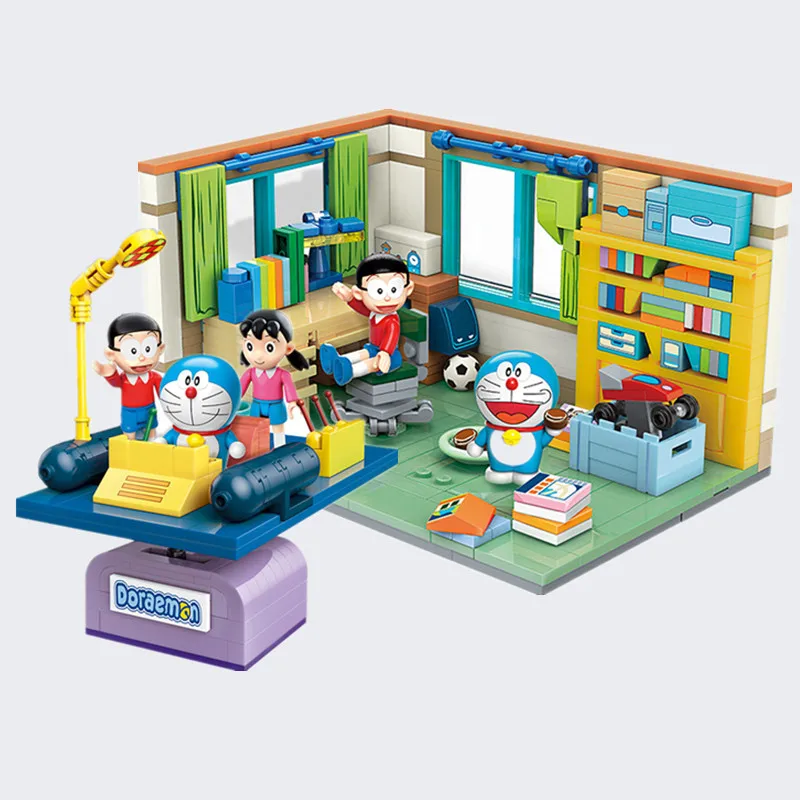 

New Japan Classic Comic TV Anime Doraemons Nobitas Nobis`s Room Time Machine Model Technical Building Blocks Bricks Kid Toy Gift
