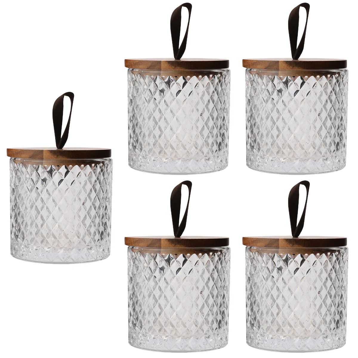 

5x Coffee Tea Airtight Storage Sugar Tea Coffee Jar Jar With Wood Lid Canister for Friends Home Storage