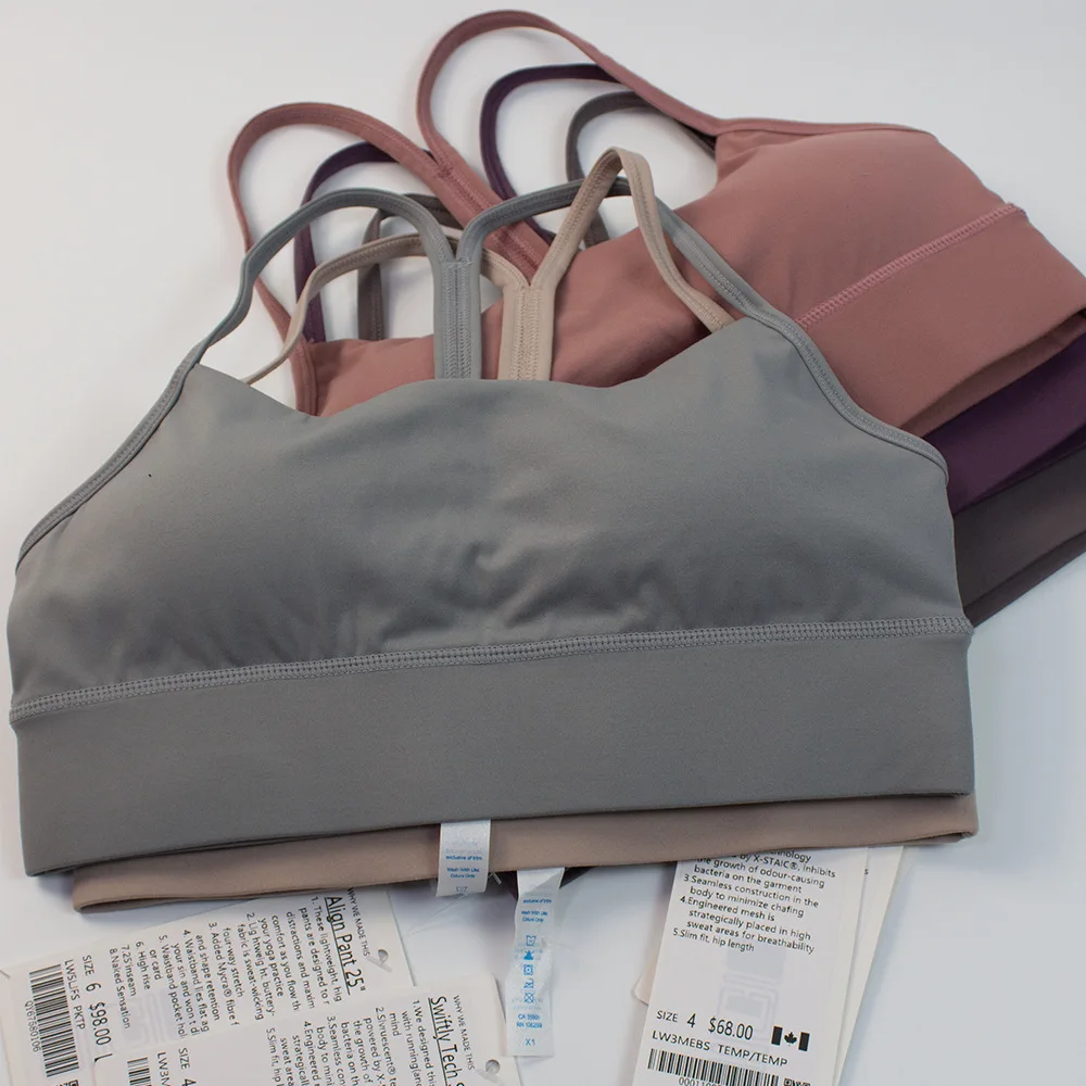 With Lululog Sports Bras Breathable Sports Underwear Jogging Padded Gym Women Sports Bra Suspenders Vest Female Running Lingerie