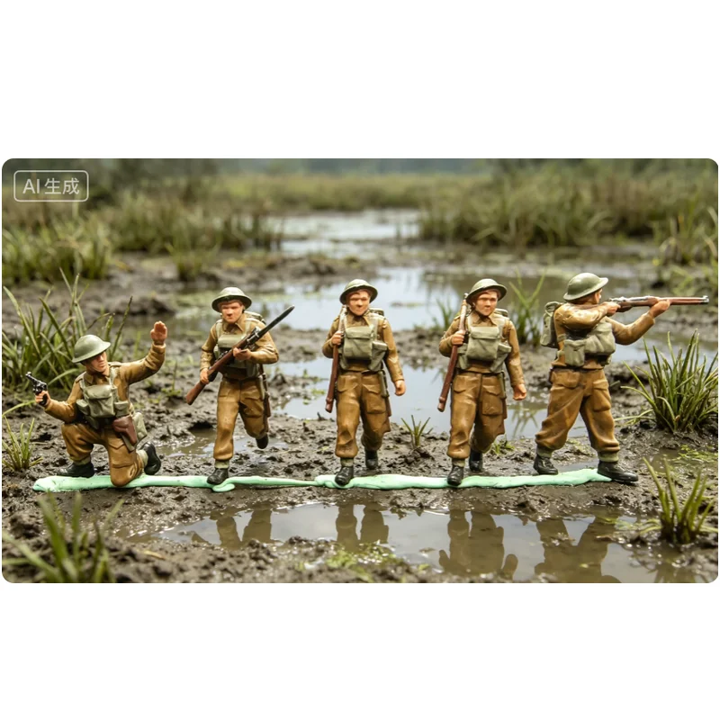 Масштабная модель 1:72, окрашенная из смолы, 45 шт., британская пехотная разведывательная группа, фигурки солдат, аксессуары для сборки сцен, коллекция. (art.: 3920db56f5877) - 3920db56f5877