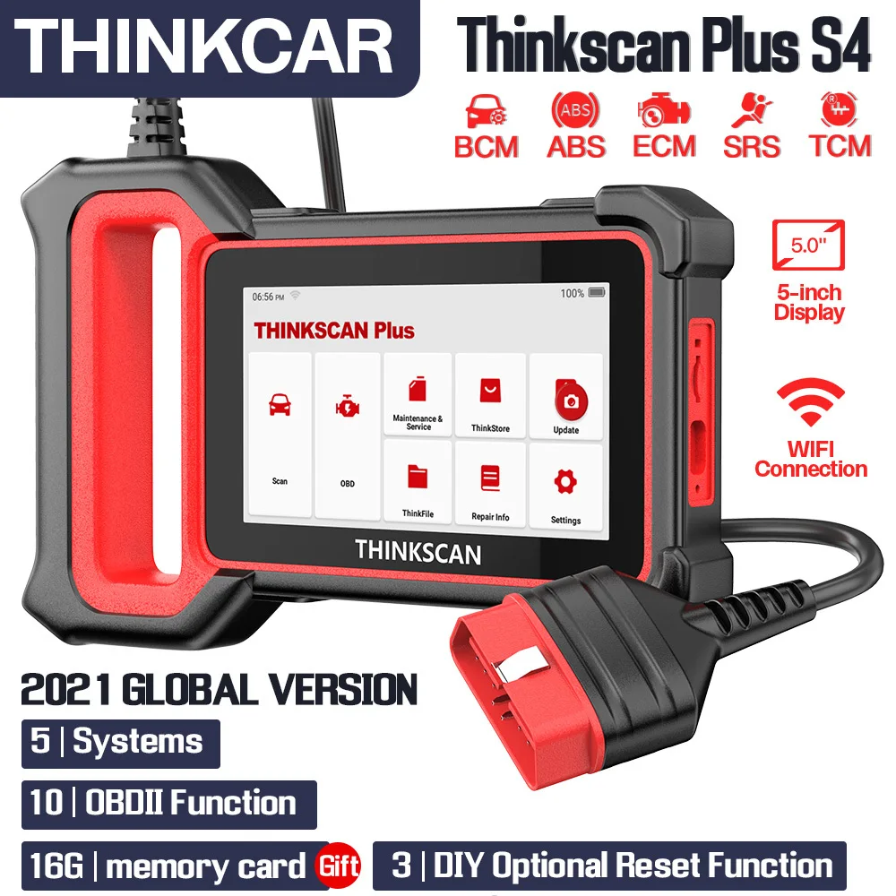 

THINKCAR Thinkscan Plus S4 OBD2 Automotive Scanner ABS SRS Oil AF Reset Profession 5 System Car Diagnostic Tools Free Update