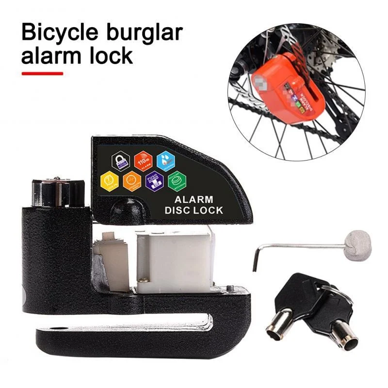 

110db Loud Motorcycle Scooter Anti-theft Brake Disc Lock Wheel Alarm Scooter Accessories Waterproof Bicycle Lock Brand New