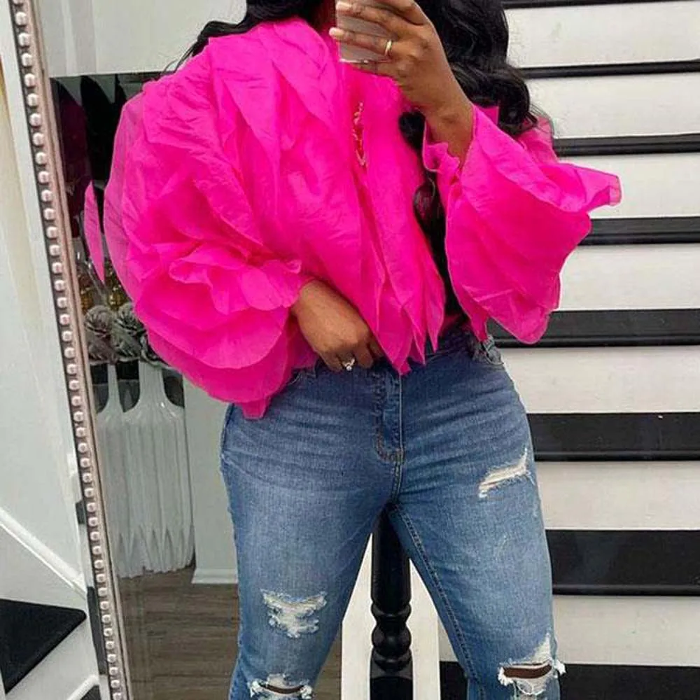 Модная африканская Блузка с оборками простая рубашка для женщин весна-лето 2022