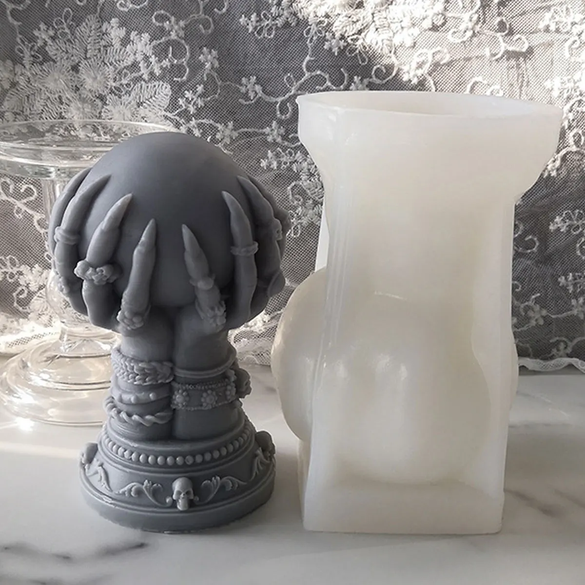 

Форма для свечей в виде призрака, силиконовая форма для свечей, форма для свечей в виде призрака, 3D форма для свечей, «сделай сам», ароматерап...