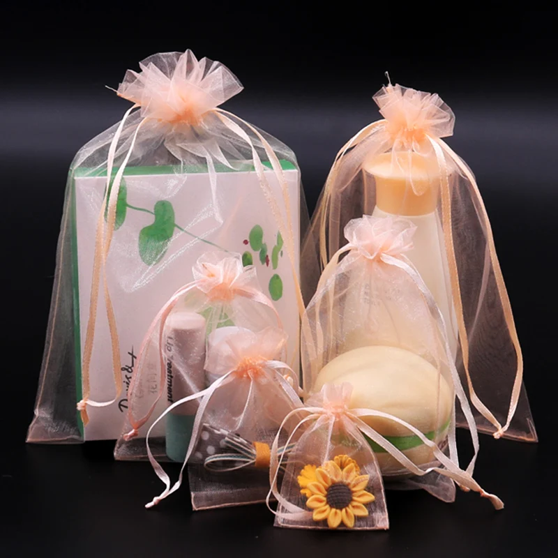 

50PCS 23 Colors Small Jewelry Storage Bag Multifunction Organza Bag Christmas Candy Bags Gift Jewelry Packaging Display Pouches